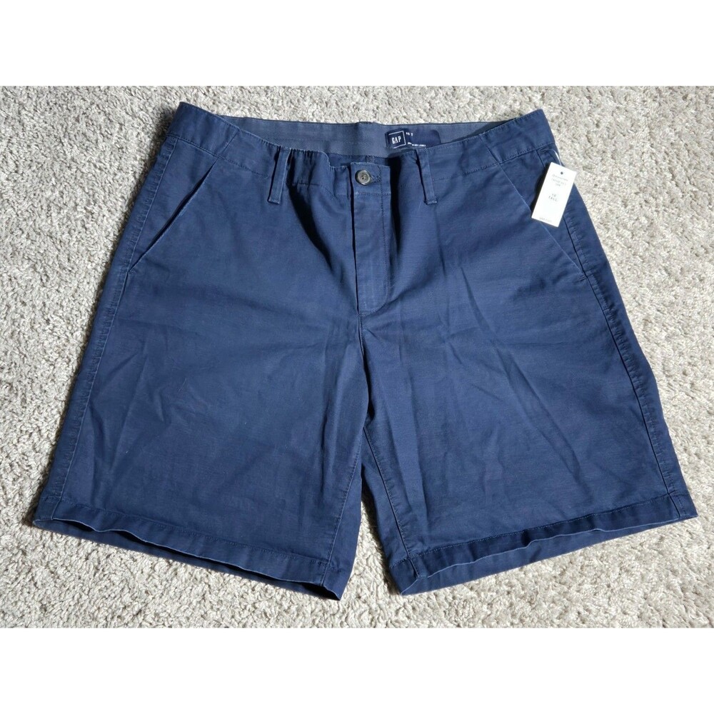 Nwt Gap Bermuda GF Roll Shorts Indigo Blue Women's 10 Tall 8" inseam Cotton